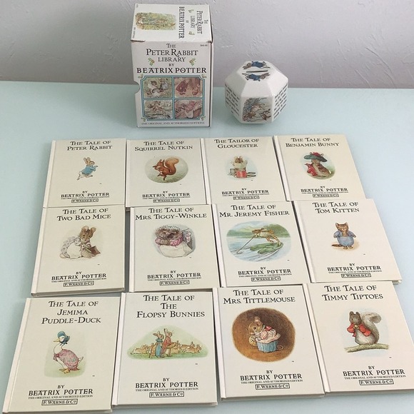 The Peter Rabbit Library by Beatrix Potter books and ceramic coin bank EUC - Picture 7 of 10